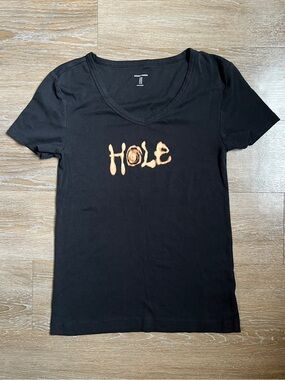 Hand painted/ bleached HOLE band shirt